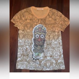 Boy's Desigual T Shirt Tee Size 13/14 Orange sequin